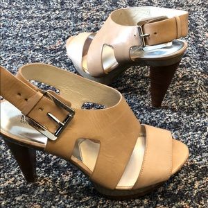 Michael Kors Shoes - Like new nude Michael Kors platform, stack heels Michael Kors Shoes - Like new nude Michael Kors platform, stack heels